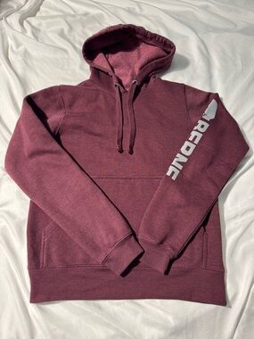 Berne Maroon Hoodie – Size Small Spell-out Cozy Casual Everyday Wear